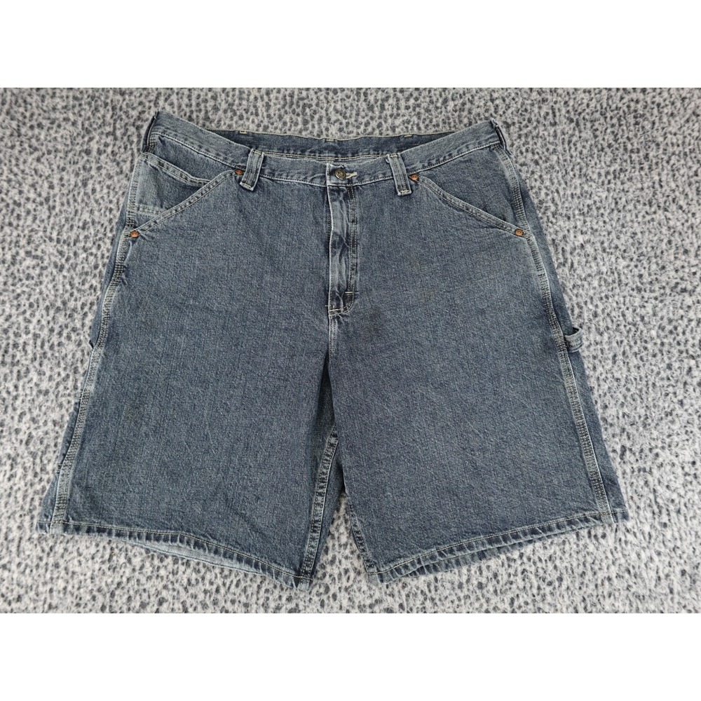 Lee Carpenter Shorts Mens 40 Blue Denim Dungaree Relaxed Fit Workwear